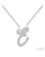 Ivy Ember Script 'E' Initial Diamond Pendant