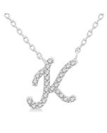 Maia Jasper Script 'K' Initial Diamond Pendant
