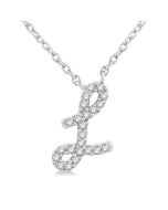 Umbria Nimbus Script 'L' Initial Diamond Pendant