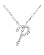 Lilith  Script 'P' Initial Diamond Pendant