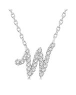 Lilith Tempest Script 'W' Initial Diamond Pendant