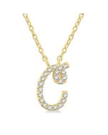Ulyssa Nyx Script 'C' Initial Diamond Pendant