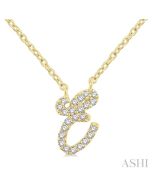 Kaia Luna Script 'E' Initial Diamond Pendant