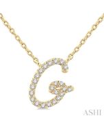 Zinnia Xenia Script 'G' Initial Diamond Pendant