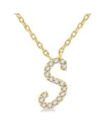 Heritage Fable Script 'S' Initial Diamond Pendant