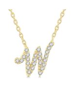 Solstice Ballet Script 'W' Initial Diamond Pendant