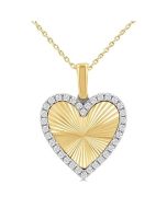 Quorra Paragon Heart Shape Fluted Diamond Fashion Pendant