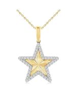 Nimbus Cinder Star Fluted Diamond Fashion Pendant