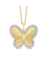 Violet Seraph Butterfly Fluted Diamond Fashion Pendant