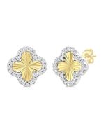 AeSolIs 14K White Gold Diamond Fashion Earrings