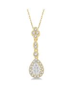Tivoli Valora Pear Shape Halo Shine Bright Diamond Pendant