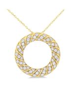 Sonata Sable Circle Ribbed Diamond Pendant