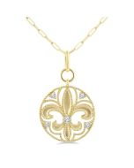 Fleur De Lis Medallion Diamond Fashion Pendant
