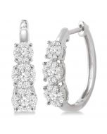 Past Present & Future Shine Bright Diamond Hoop Earrings