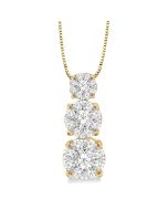 Round Shape Past Present & Future Shine Bright Essential Diamond Pendant