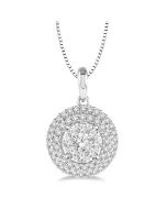 Sundew Laurel Round Shape Halo Shine Bright Essential Diamond Pendant