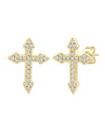 ThVerIs 14K White Gold Diamond Fashion Earrings