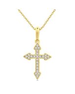 Clover Serenade Cross Petite Diamond Fashion Pendant