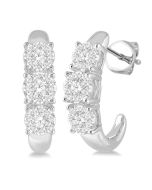 XeIsIs VerLuxLin 14K White Gold Diamond Earrings