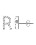 LoRaAr OnValVal 14K White Gold Diamond Earrings
