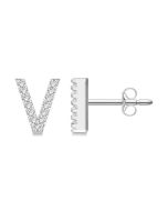VerCaLin 14K White Gold Diamond Earrings