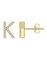 SolZenEl 14K White Gold Diamond Earrings