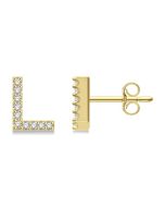 ZenOraZen 14K White Gold Diamond Earrings