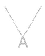 Hera Yarrow Block 'A' Initial Diamond Pendant