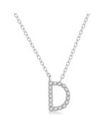Halcyon Wren Block 'D' Initial Diamond Pendant