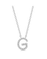 Sonata Violet Block 'G' Initial Diamond Pendant