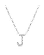 Victoire Riviera Block 'J' Initial Diamond Pendant