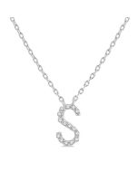 Aurora Noblesse Block 'S' Initial Diamond Pendant