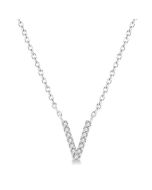 Minerva Couture Block 'V' Initial Diamond Pendant