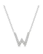 Bellona Thistle Block 'W' Initial Diamond Pendant