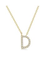 Deneuve Lilith Block 'D' Initial Diamond Pendant
