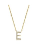 Vellum Selene Block 'E' Initial Diamond Pendant