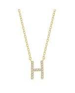 Echo Bramble Block 'H' Initial Diamond Pendant