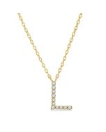 Clover Ulyssa Block 'L' Initial Diamond Pendant