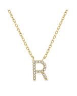 Haven Harbor Block 'R' Initial Diamond Pendant