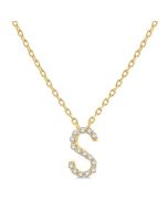 Peregrine Prairie Block 'S' Initial Diamond Pendant