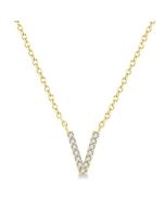 Calypso Élan Block 'V' Initial Diamond Pendant