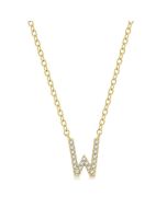 Xenia Starling Block 'W' Initial Diamond Pendant