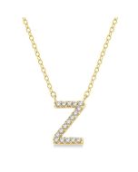Eclipse Blossom Block 'Z' Initial Diamond Pendant