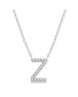 Velour Wisteria Block 'Z' Initial Diamond Pendant