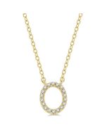Minerva Lustre Block 'O' Initial Diamond Pendant