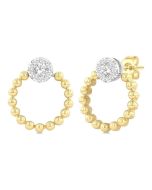 Bead Round Shape Shine Bright Diamond Fashion Earrings