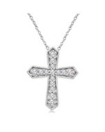 Isolde Yew Cross Petite Diamond Fashion Pendant