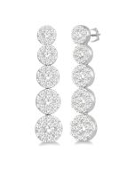 Shine Bright ThDorAe 14K White Gold Diamond Cluster Earrings