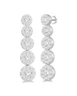 Shine Bright ElIonRa 14K White Gold Diamond Cluster Earrings