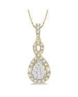 Chantilly Tamarind Pear Shape Halo Shine Bright Diamond Pendant